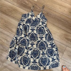 SHEIN Blue and Cream Floral Skirt